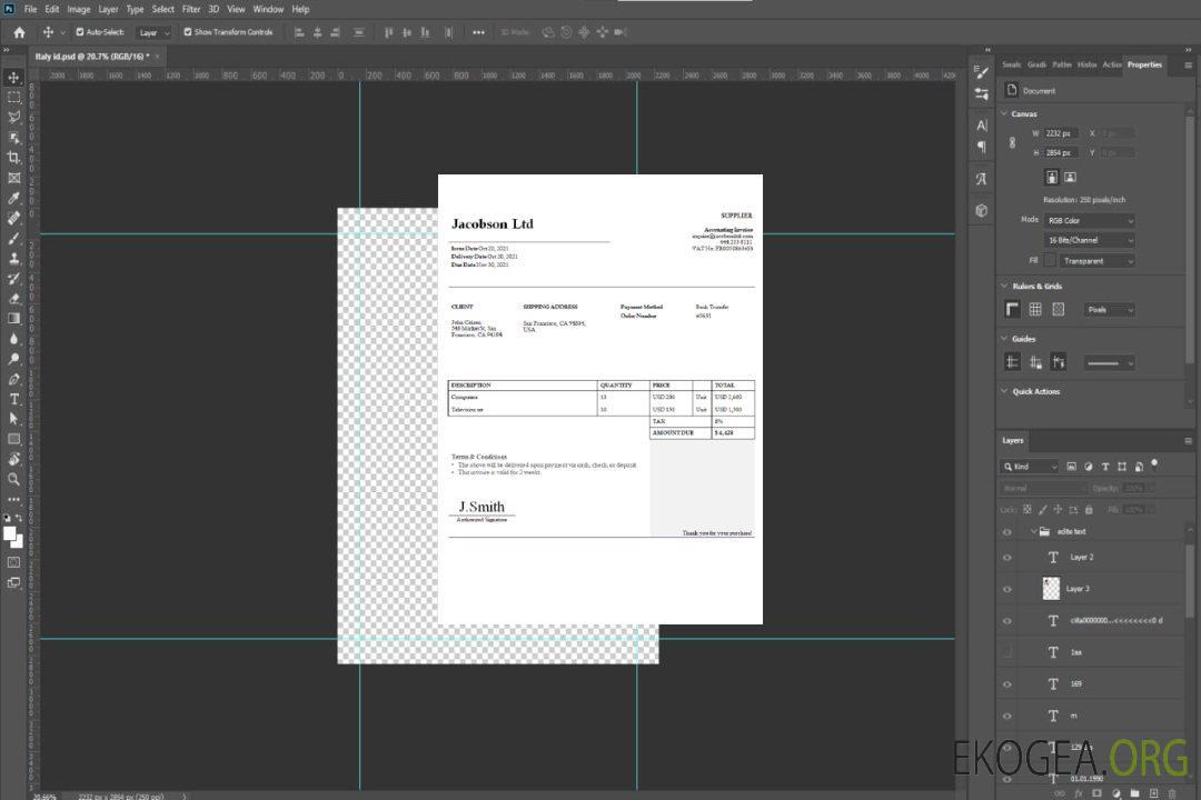Facture USA Jacobson Ltd template Facture USA Jacobson Ltd template